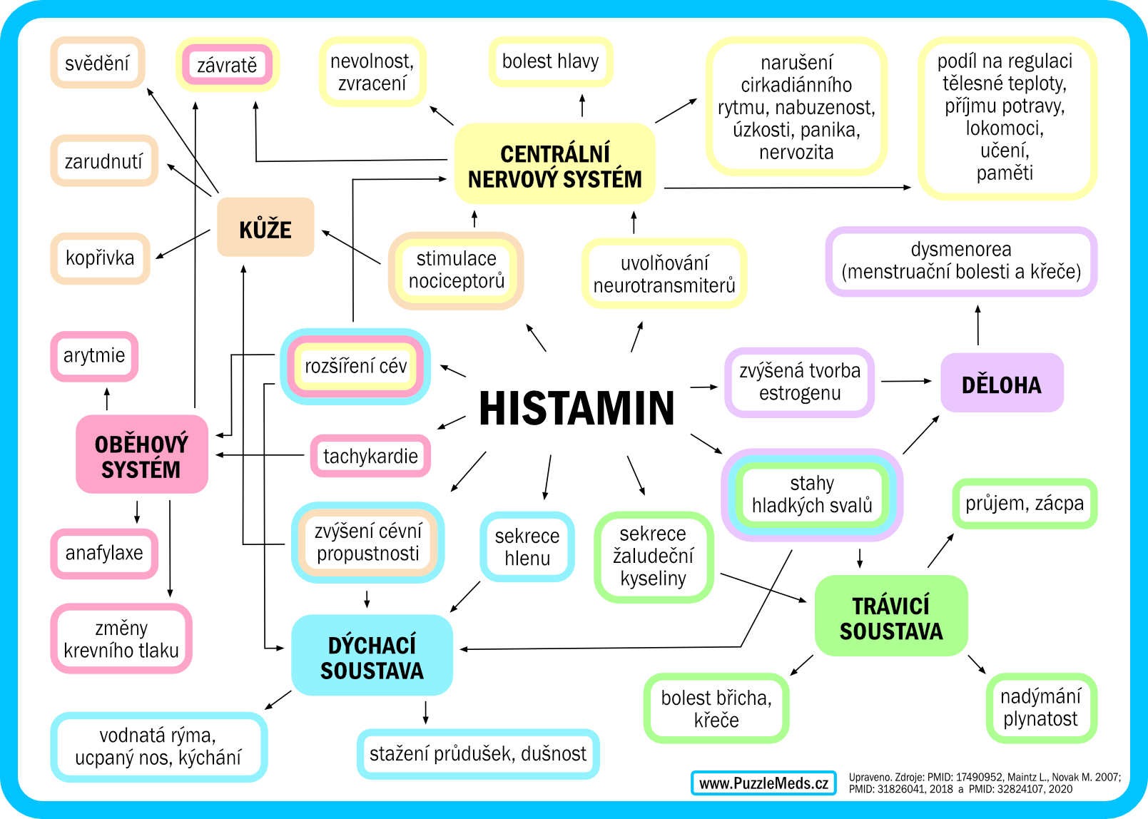 histamin ucinky